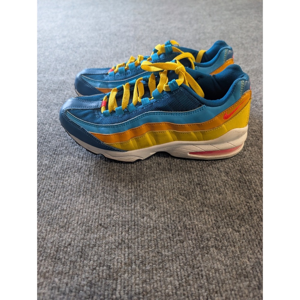 Nike Air Max 95 GS Flash Crimson Lagoon Blue Yellow CJ9989-300 Size 7Y / Women 8